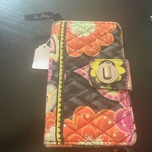Vera Bradley Floral Quilted Wallet in Orange and Pink